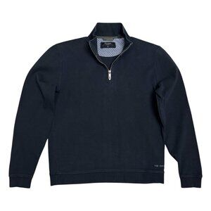 TED BAKER Quarter Zip Black Business Casual Sweater Mens Large